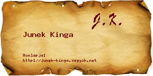Junek Kinga névjegykártya